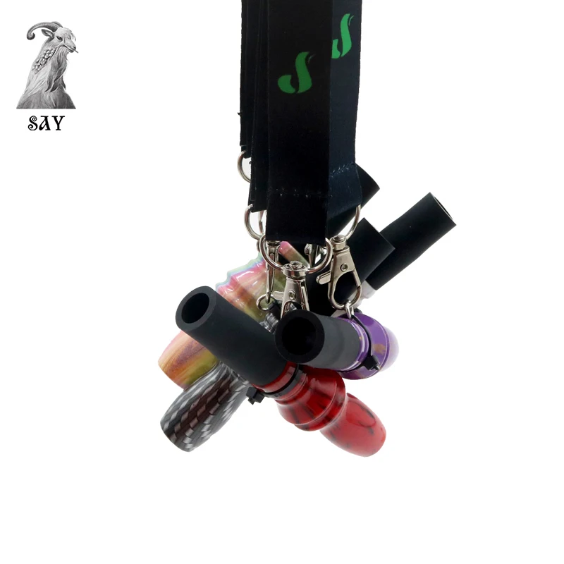 SY Reusable Shisha Mouthpiece with Hang Rope Strap Hookah Mouth Tips Silicone Resin Water Pipe Mouthpieces Cigarette Holder