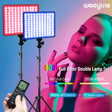 Weeylite sprite20 1/2pcs kit de luz vídeo rgb remoto sem fio led painel luz vídeo para gravação vídeo estúdio fotografia