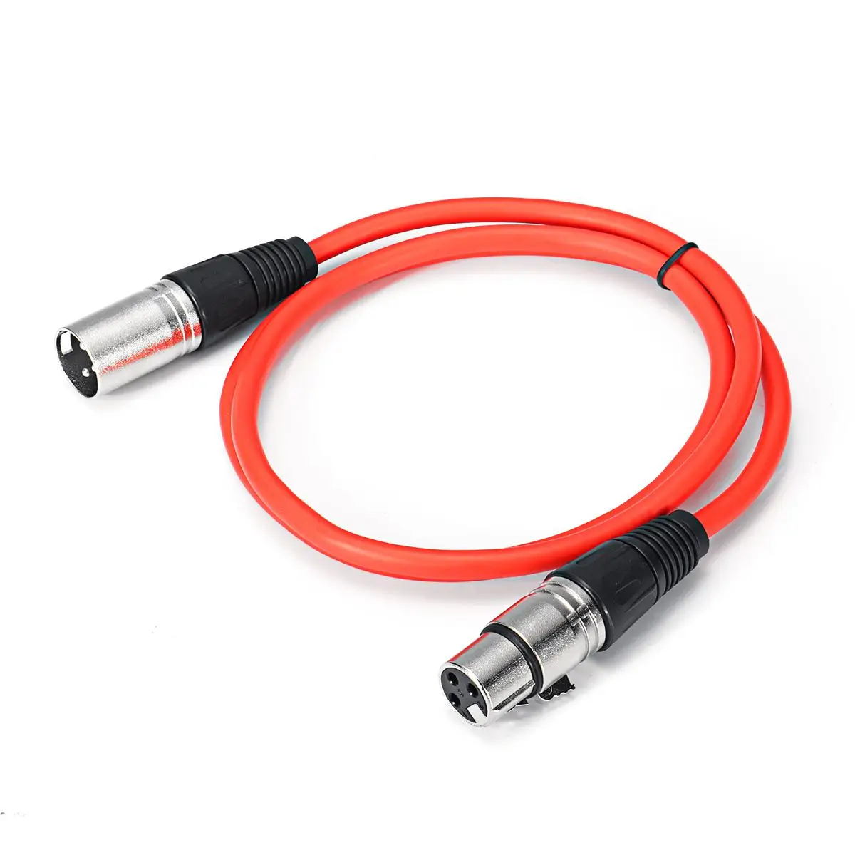 1 meter 1/3/5M XLR 3 контактный разъем для микрофонный микрофон экранированный аудиокабель шнур Кабели XLR сбалансированный удлинители красный провод линия 6 мм - Цвет: 1 meter