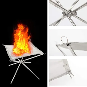 

Outdoor Fire Burn Pit Stand Portable Solid Fuel Rack Folding Stove Fire Frame Fast Heating Wood Charcoal Stove Camping Tool new
