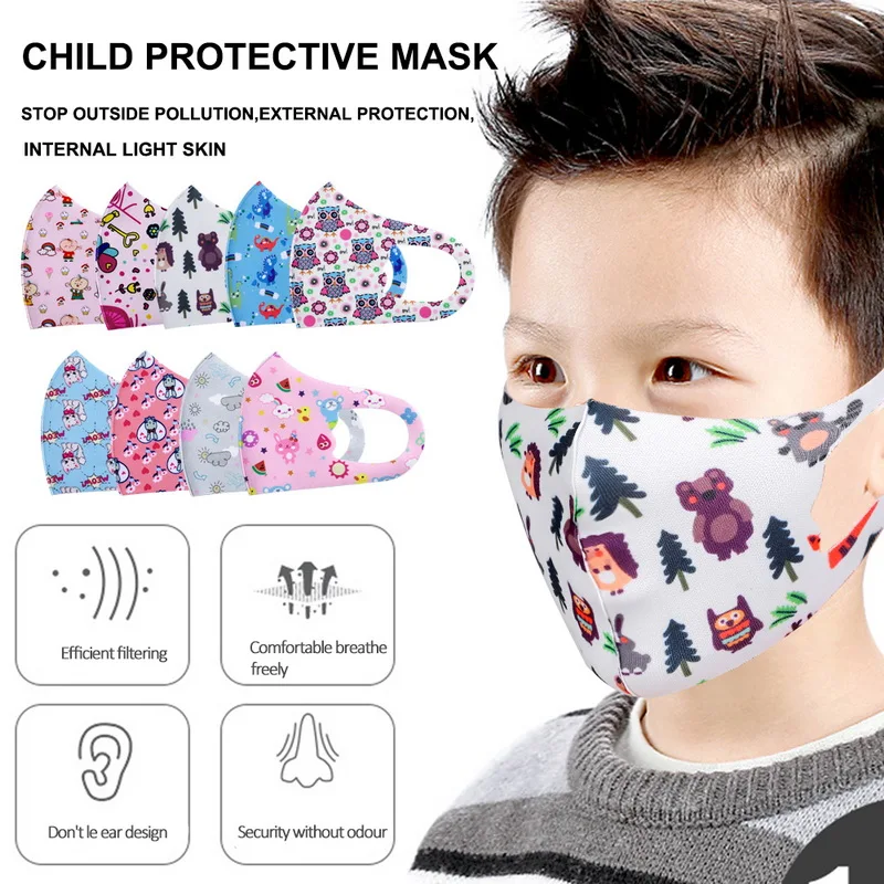 

Cartoon Print Child Mouth Masks Cotton Anti Dust Cute Print Kids Masks Mouth Muffles Anti Virus Anti PM2.5 Face Masks