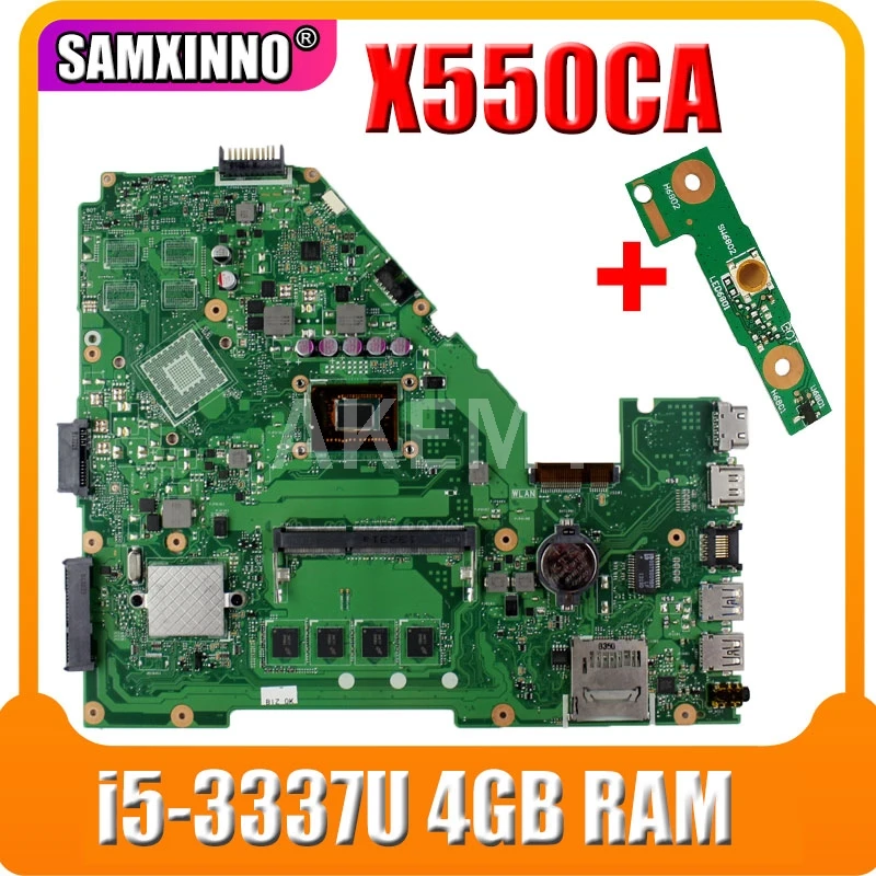 X550CA laptop mothebroard For Asus A550C X550CC R510C Y581C X550C X550CL with i5-3337U 4GB HM76 Chipset Mainboard | Компьютеры и офис