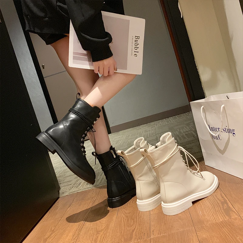 Модные женские ботильоны Новинка 2019 года классические ботинки на платформе в
