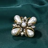 baiduqiandu New Arrival Simulated Shell Pearl and Crystal Cross Brooch Pins Dress Coat Jewelry Accessories ► Photo 3/5