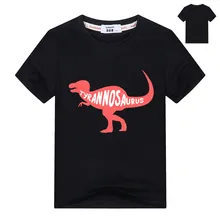 Летняя футболка с рисунком динозавра для маленьких мальчиков от 3 до 14 лет, новая верхняя одежда для маленьких девочек хлопковая футболка