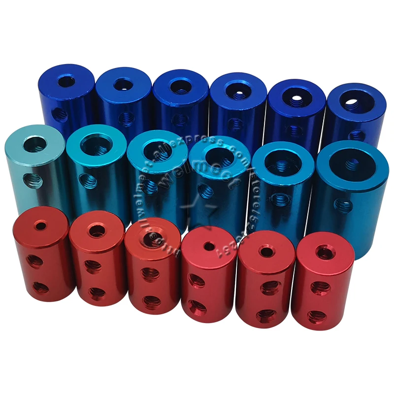 2x Motor Kupplung 6mm-7mm Aluminiumlegierung - Starre Wellenkupplung Für Roboter & Modellbau | Mit Schrauben