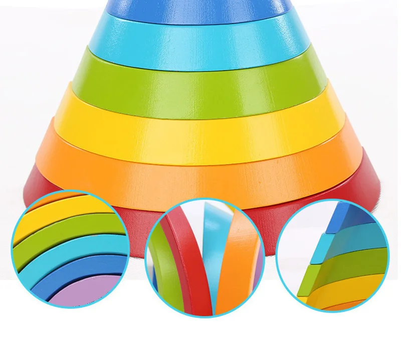 

Kid Sensory Busy Board Wooden Rainbow Block Montessori Toy Baby Play Game Children Early Educational Puzzle Toywood Puericulture
