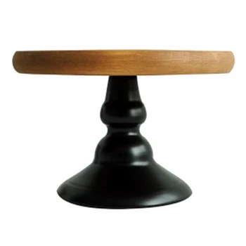 

2 Color Mori Dessert Table Wooden Cake Tray Iron Cake Stand Wedding Props Nordic Decoration Wood Tray Cake Stand Classic Cupcake