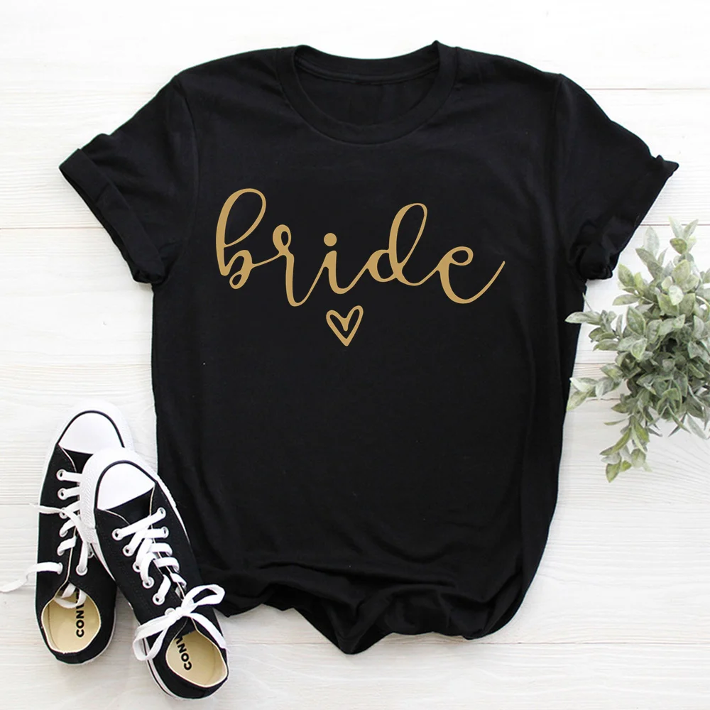 bachelorette team bride t shirt estonian wedding party ulzzang t-shirt cato women's tea bride short women tops drop ship
