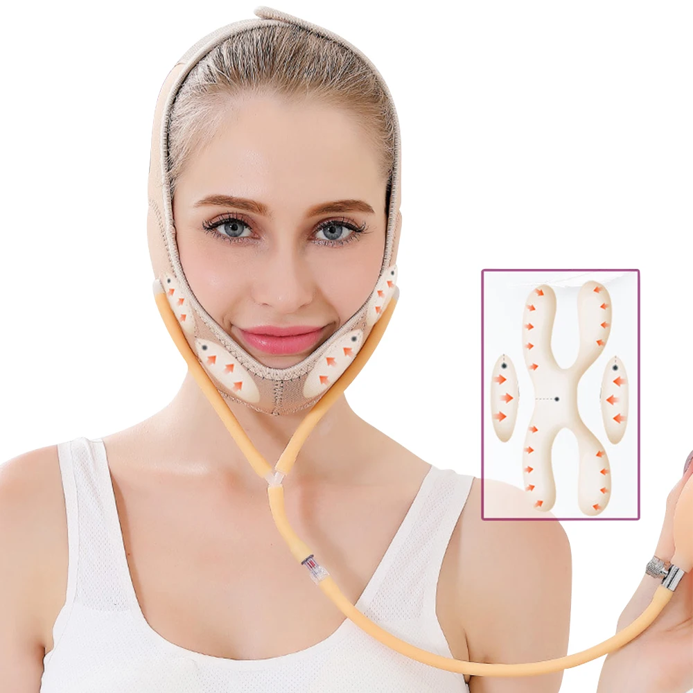 

Inflatable Face Slimming Band Air Press Lift Up Belt Facial Lifting Mask V Line Cheek Chin Slimming Belt Face Shaper Bandage