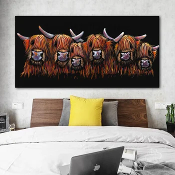 

Diy Diamond Painting cartoon color Highland Cow Embroidery Mosaic cross stitch Handmade square round wall art large size GG1050