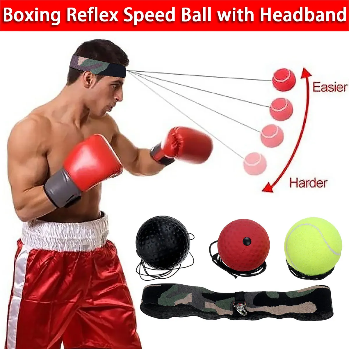 Boxing Head Ball Mit Stirnband - Punch Speed Training Für Zu Hause