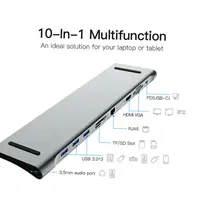 Dock Adapter for usbc hub type c HDMI USB3 0 RJ45 VGA PD chrage 3 5mm
