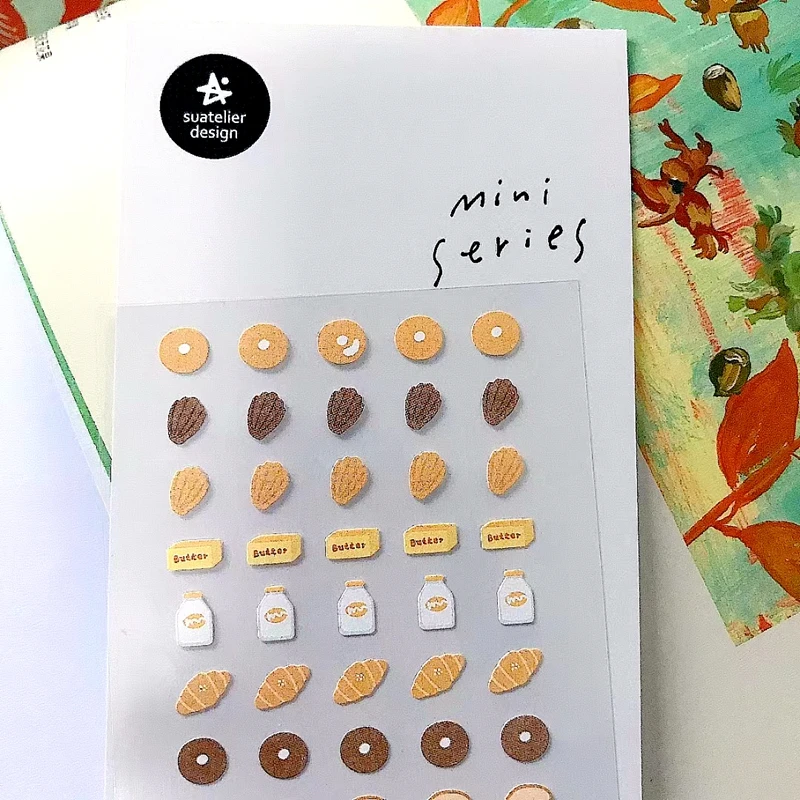 Stickers Korean Suatelier Mini Scrapbooking Bakery Bread Cute Diary Sticker Junk Journal Album DIY Decoration Craft Stationery