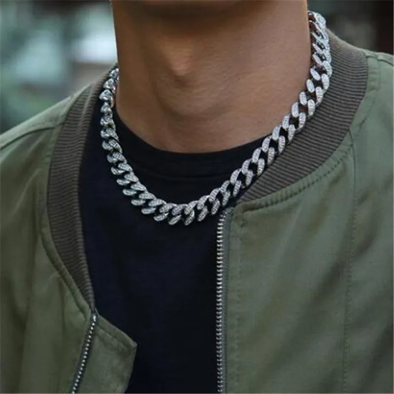Silver Chains 50cm Ожерелье+ часы+ браслет в стиле хип-хоп, кантри, кубинская цепочка, вымощенные стразы, CZ Bling Rapper для Мужчин, Ювелирные изделия - Окраска металла: Silver Chains 50cm