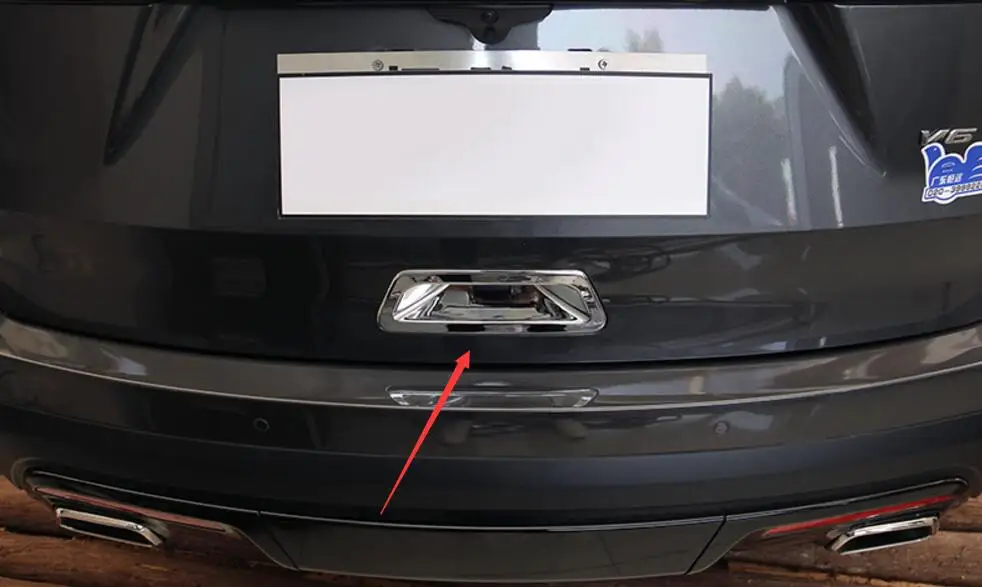 ABS chrome luggage compartment door trim for Ford Explorer 2015 Rear handle decoration