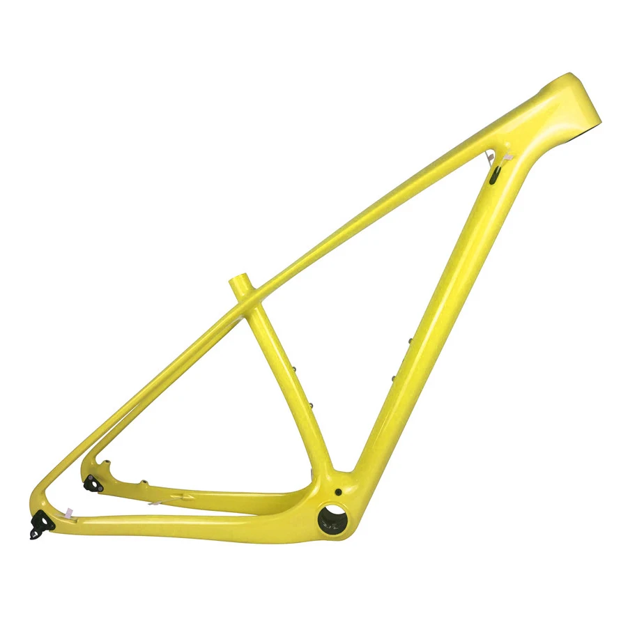 Spcycle полностью Углеродные MTB велосипедные рамы 29er 27,5 er MTB горный велосипед карбоновые рамы 1" 17" 1" 21" через ось 142*12 мм - Цвет: Yellow Glossy