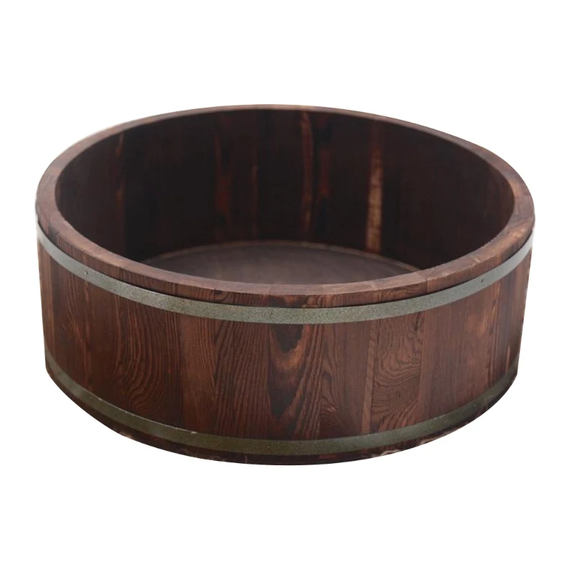 T5EC Baby Photography Props Vintage Wooden Basin Round Shape Box Newborn Infants Photo Posing Shooting Accessories | Мать и ребенок