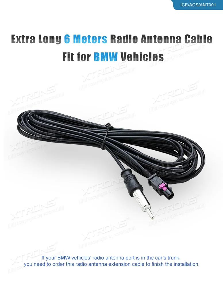 XTRONS ANT001 Экстра длинный 6 метров радио антенна кабель подходит для автомобилей BMW
