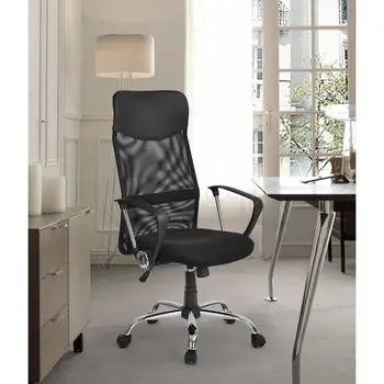

H.J wedoo high curved mesh home office chair executive chair computer height adjustable swivel desk chair Black