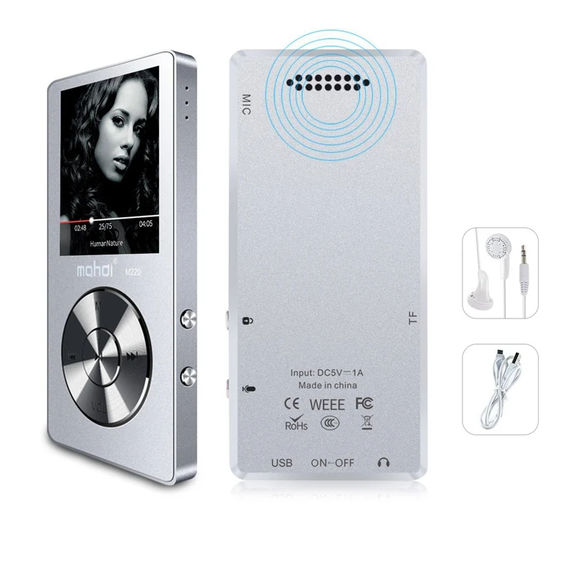 Полностью металлический MP3 плеер без потерь HiFi MP3 музыкальный плеер с высококачественным звуковым динамиком электронная книга fm-радио часы