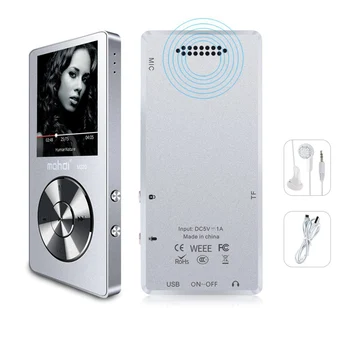 

FULL-Original metal MP3 player lossless HiFi MP3 Music player with High Quality Sound out Speaker E-book FM radio Clock