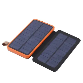 

Solar Power Bank Battery 30000mAh Waterproof Powerbank Batteries Charger Doubled Fold Portable Power Source With Camping Light