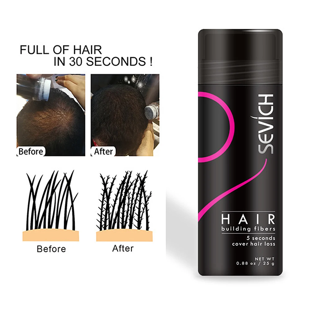 

Hair Building Fibers Keratin Thicker Anti Hair Loss Products Nozzle Spray Cover Refill Thickening Fiber Hair Powders Growth 25g