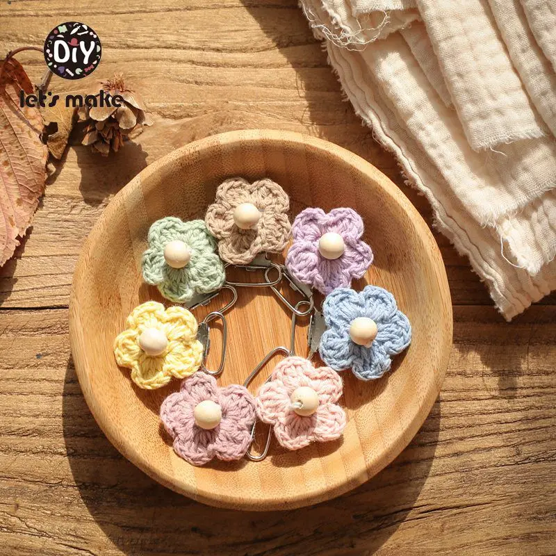 Let's Make, 10 шт., вязанная крючком соска, зажим, держатель для соски для новорожденных, Прорезыватель для зубов, жевательные зажимы для пустышки, сделай сам, соска-цепочка, Детская соска