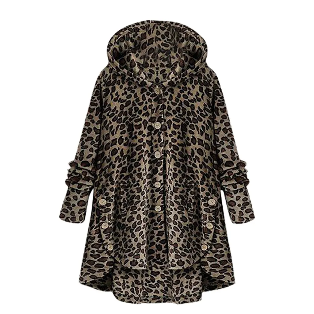 Женское леопардовое пальто на пуговицах, флисовый асимметричный подол, пуловер с капюшоном, топ, свитер,, поставщик, для мальчиков и девочек, для мужчин и женщин, сексуальный