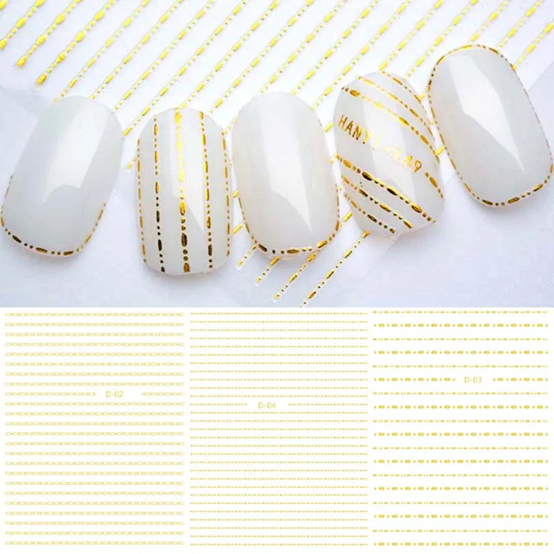 

3D Lines Nail Stickers Japanese Style Curve Nail Art Sliders Self Adhesive Rose Gold Bendable Metal Stripe Lines Wire DIY Jewelr