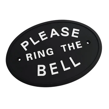 

Vintage PLEASE RING THE BELL WALL SIGN Plaque Handmade Silver Please Ring The Bell for Assistance Outdoor & Indoor Sign