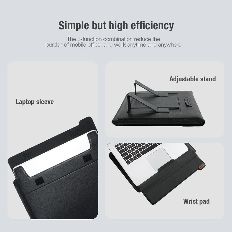 NILLKIN Laptop Bag 15 16 inch PU Leather For Macbook Air ProFor Macbook Pro  15 6 inch Laptop Sleeve Cover With Stand For Xiaomi - AliExpress