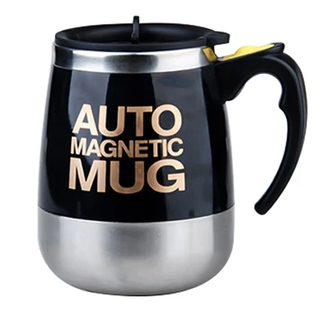 

High Quality Coffee Mug Stainless Steel Magnetic Self Stirring Automatic Cover Milk Mixing Mugs Electric Smart Shaker Coffee