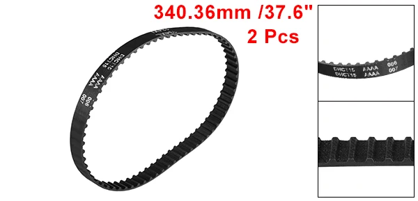Uxcell 1/2pcs 124-206XL резиновый зубчатый ремень синхронный замкнутый контур зубчатый ремень шкивы 10 мм широкий обеспечивает возможность бега