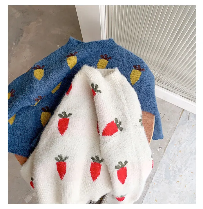 new wholesale girls knitted sweater autumn winter fashion kids girls pullover sweaters baby girl clothes 2-7 years