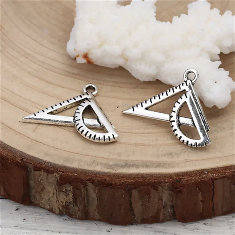 

DoreenBeads Fashion Zinc Based Alloy College Jewelry Charms Ruler Antique Silver Jewelry DIY Findings Charms 24mm x 18mm, 10 PCs