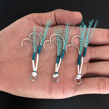 BIG DISCOUNT ❤️ 3pair/lot Fishing Hook Assist hooks Jig Lure Hook slow Fast jigging Fishjig Double Pair Barbed assist hooks Pesca Peche - discount item 5% OFF Sports & Entertainment