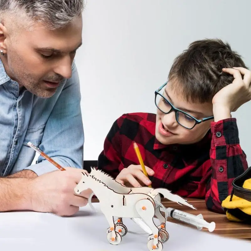 Сборка DIY Механическая лошадь комплект материалов забавная модель обучающие игрушки