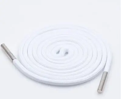 white 140CM 1Pc Solid Color Polyester Cord 140CM Copper Bead Caps Decorative Cap Rope For Sweater Sports Pants Waist Rope Belt - Цвет: white 140CM