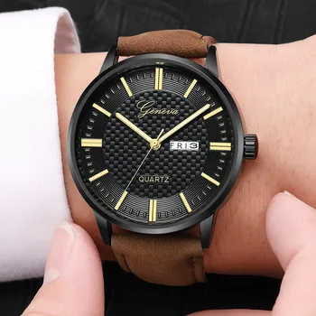 

Men Business Watch Luxury Military Sport Stainless Steel Dial Leather Band Quartz Watch Top Brand Male Watch Zegarek Damski