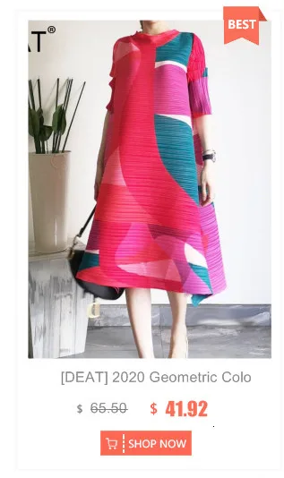 [DEAT] 2020 New Summer Fashion Pleated Dress Women Hit Color Print Csaul Sleeveless Loose Over Size Elegant Round Collar TX069