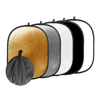 

5 In 1 Diffuser Kit Photography Durable Accessories Studio Oval Light Reflector Collapsible With Storage Bag Multi Disc 5 Color