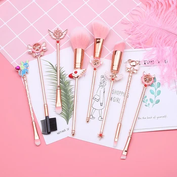 

8Pcs Cardcaptor Sakura Makeup Brushes Set Blusher Concealer Eyeliner Brush Cosmetic Beauty Powder Foundation Eyeshadow Blending