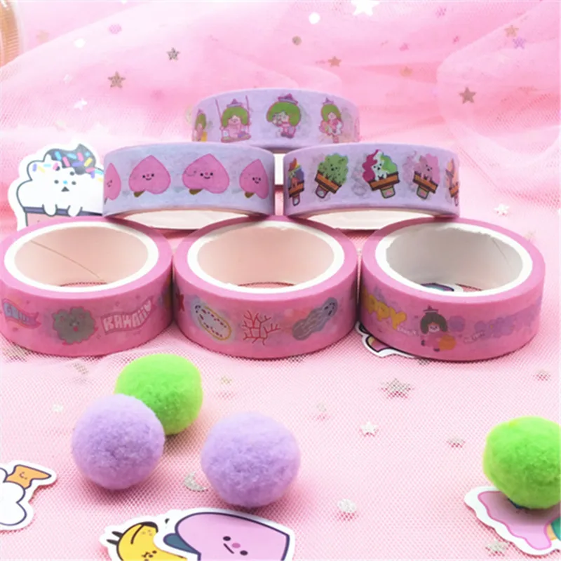 Kawaii Канцелярские товары корейский Ins Маскировка васи декоративная лента Сделай Сам клейкая лента для дневник в стиле скрапбукинг украшения школьные канцелярские принадлежности