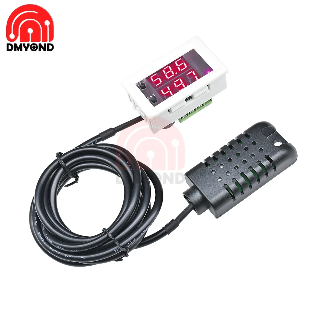 DC 24V Red Red DC 12V 24V Мини цифровой регулятор влажности гигрометр контроль влажности переключатель 0~ 99% RH гигростат датчик влажности - Цвет: DC 24V Red Red
