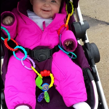 

Baby Teething Ring Colorful Rainbow Rings Stroller Gift Decoration Toys 24Pcs