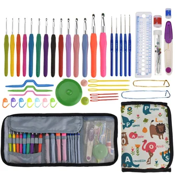 

1 Set Plastic Crochet Set DIY Knitting Tools Colorful Weaving Supplies for Practice Professional