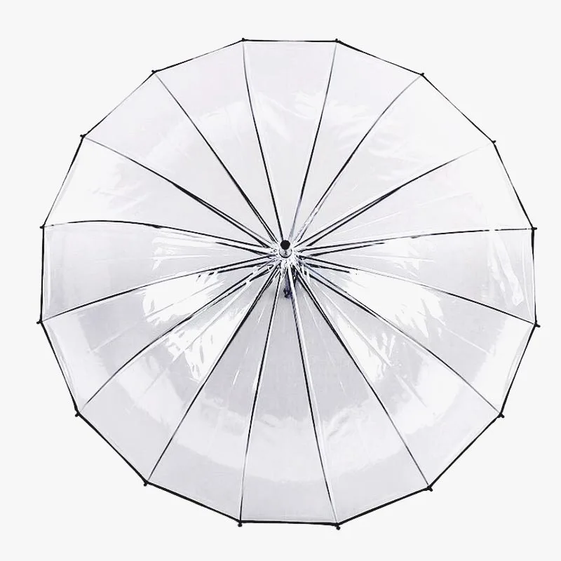Automatic Umbrella Kids Umbrella Transparent Big Long Handle Male Female Rain Fashion Solid
