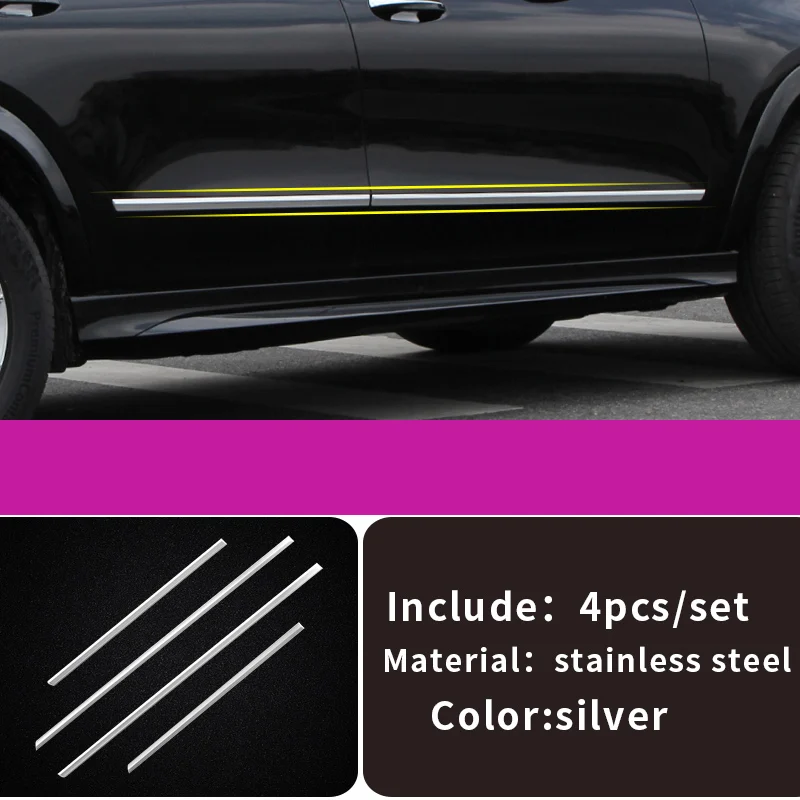 Обшивка кузова для mercedes gle w167 gle gle 350/amg 450 580 аксессуары для внешней отделки - Color Name: Aluminum 4pcs